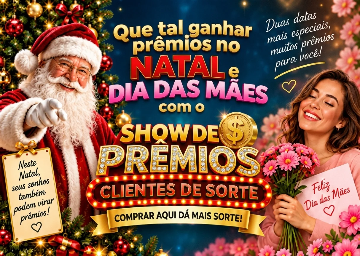 Show de Prêmios: sorteios de Natal e Dia das Mães